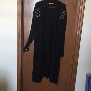 X-Long Cardigan Black Long Sleeve